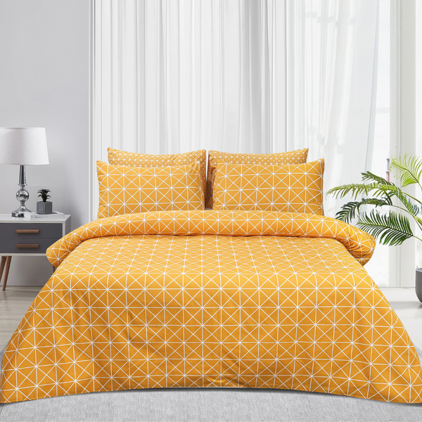 Pure Cotton Bed Sheet - Geo Yellow
