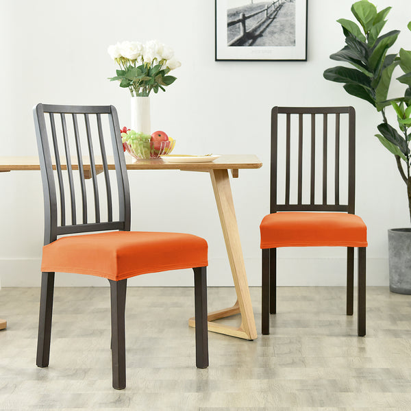 Dining Chair Velvet Seat Covers - Orange