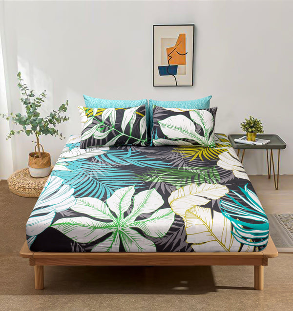 Pure Cotton Bed Sheet Set - Floret Mauve