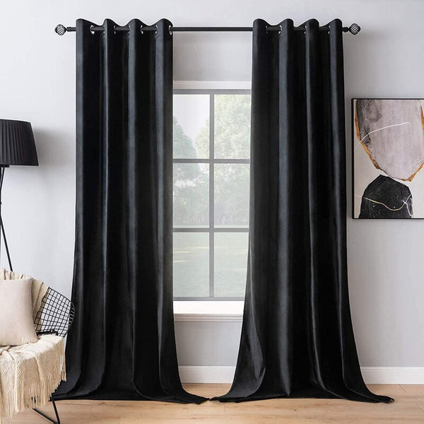 Premium Quality Velvet Curtain - Black