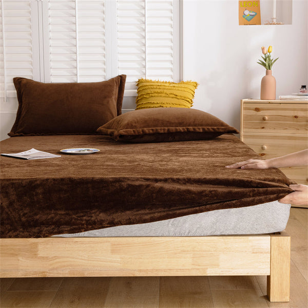 Velvet Fitted Sheet - Choco Brown