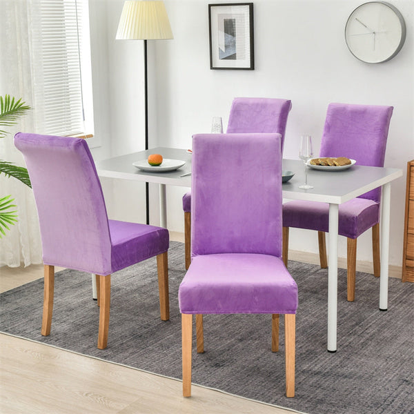 Suede Velvet Chair Covers - Light Purple