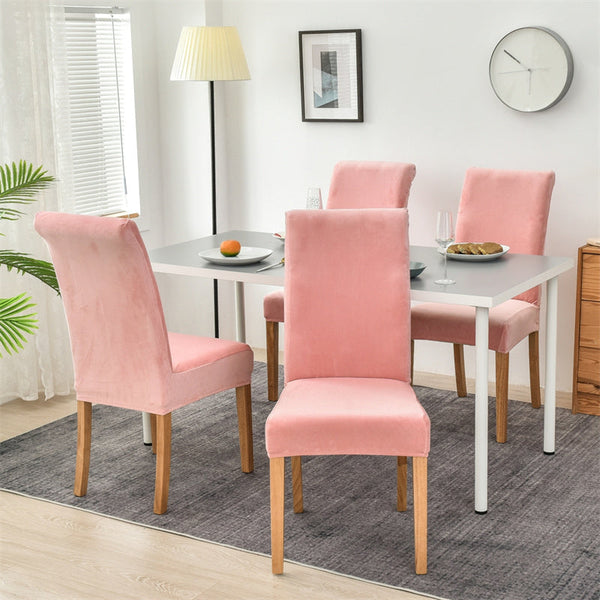 Suede Velvet Chair Covers - Baby Pink