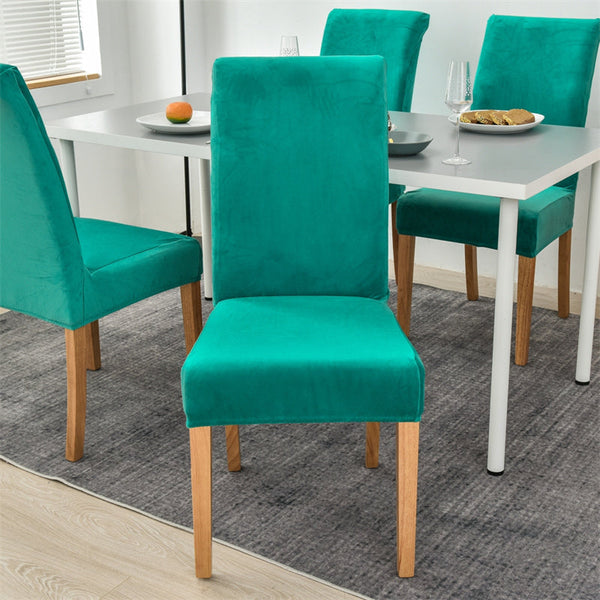 Suede Velvet Chair Covers - Sea Green