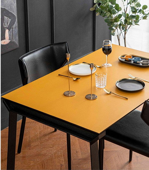 PU Leather Reversible Table Top Sheet - Mustard Yellow