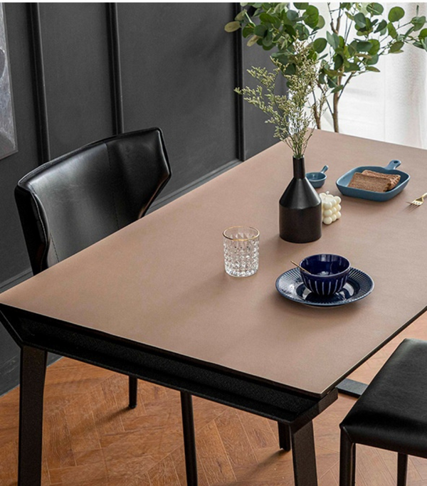 PU Leather Reversible Table Top Sheet - Wood Brown