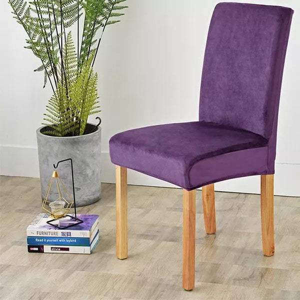 Water Resistant Suede Velvet Chair Covers - Purple