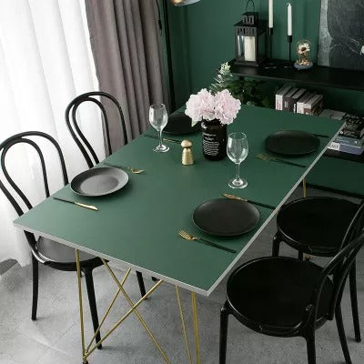 PU Leather Reversible Table Top Sheet - Olive Green