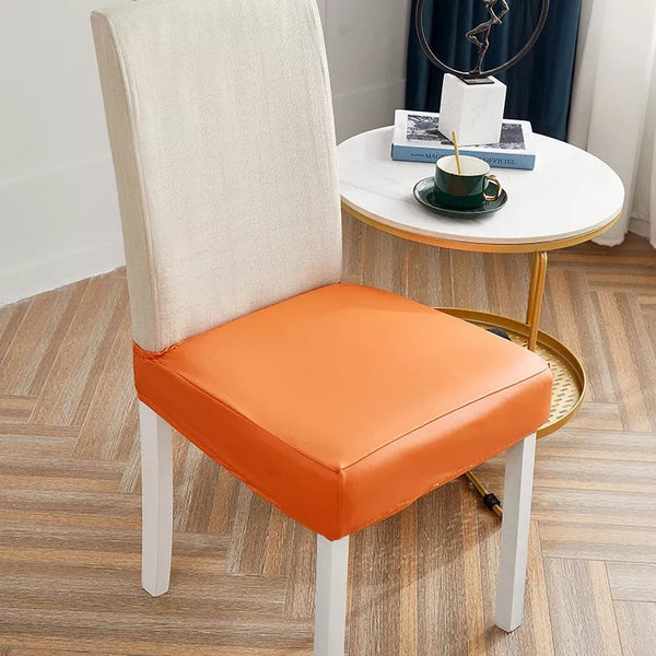 Dining Seat Waterproof PU Leather Covers - Orange
